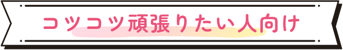 コツコツ頑張りたい人向け