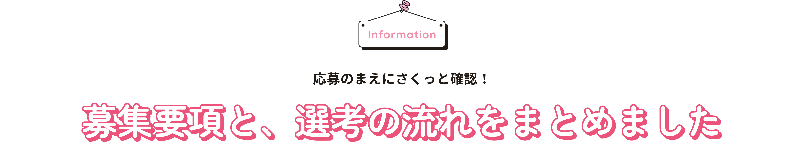 募集要項と、選考の流れをまとめました