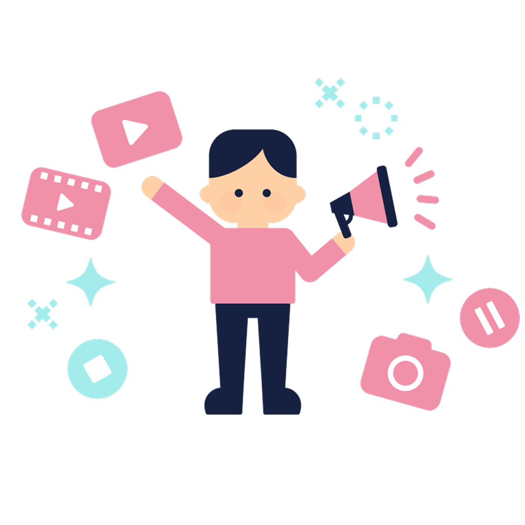 画像や動画を活用し、SNS発信していく仲間 